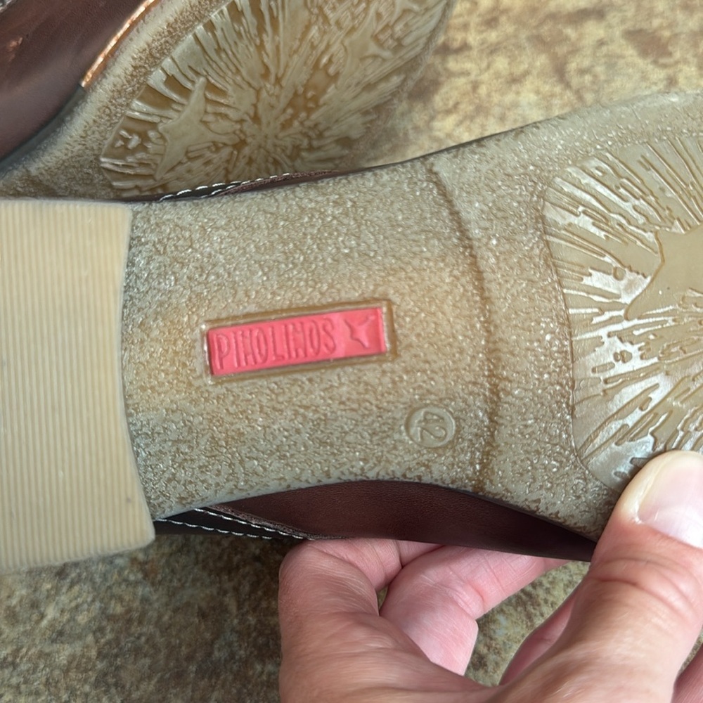 Pikolinos two tone brown leather ankle tie boot size 42/ US 11.5/12 - Picture 11 of 16